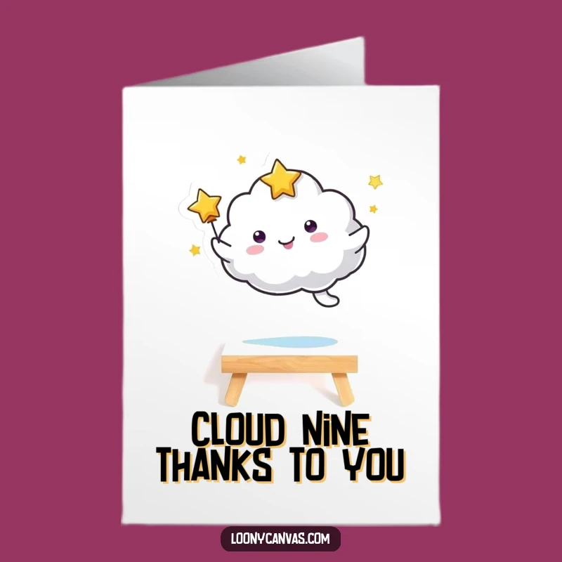Free Printable Thank You Card: Funny Star Cloud Art Leap, Thoughtful DIY Gift