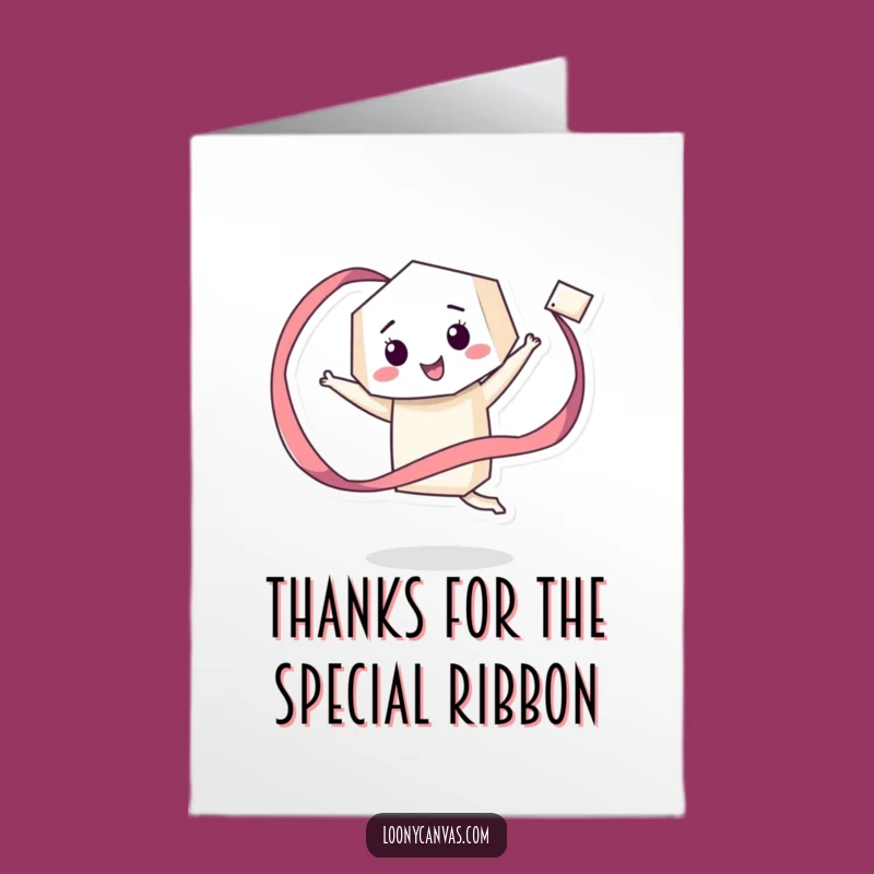 Free Printable Thank You Card: Geometric Ribbon Funny Downloadable Gift
