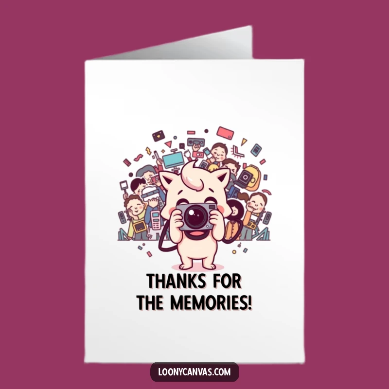 Free Printable Thank You Card: Kawaii Camera Snap - Funny Downloadable Gift