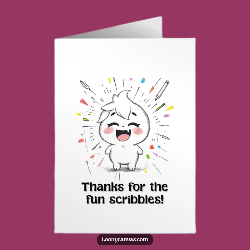 Free Printable Thank You Card: Kawaii Pencil - Thanks for the Creative Mess!