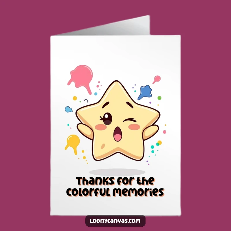 Free Printable Thank You Card: Star Paint Splatter Funny Downloadable Gift