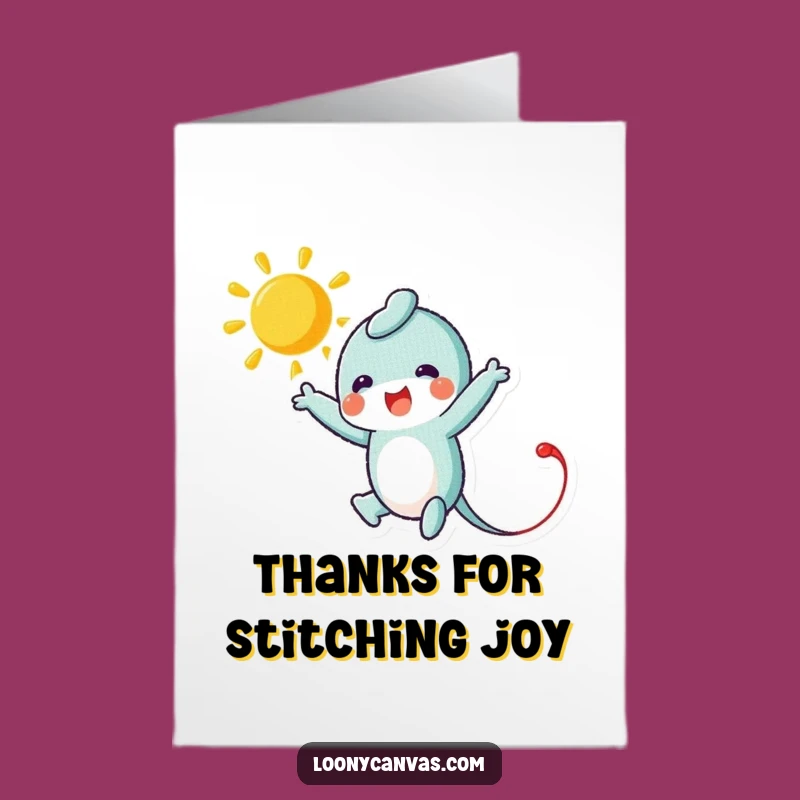 Free Printable Thank You Card: Sun Stitching Needle Downloadable Gift