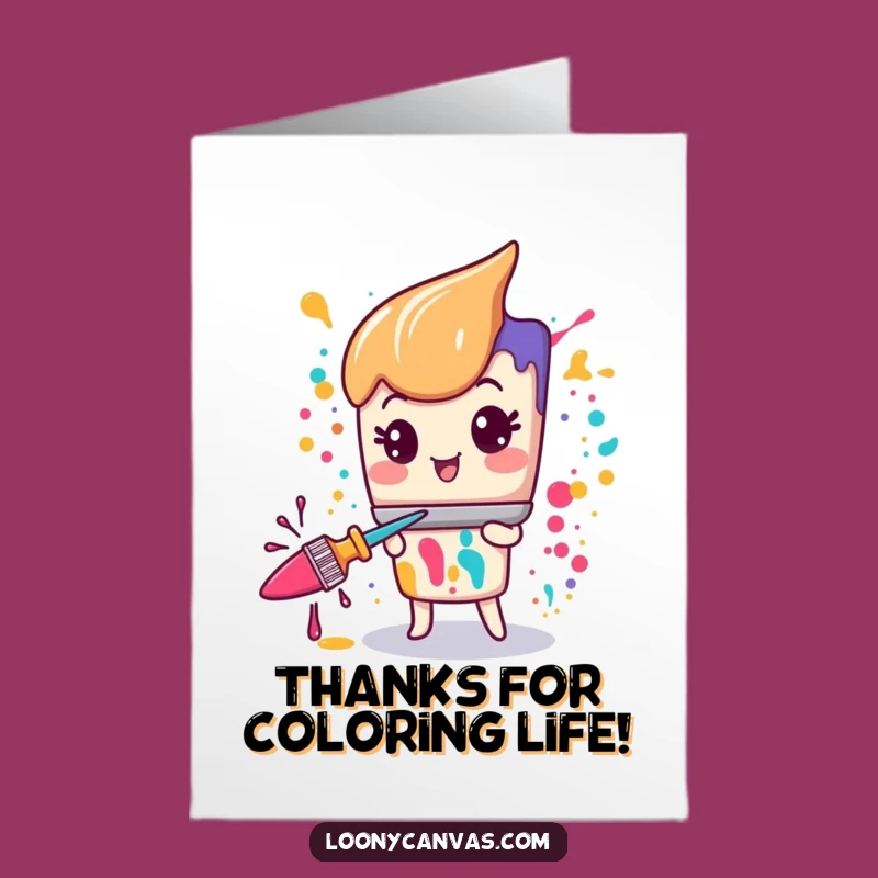 Free Printable Paintbrush Thank You Card: Artistic Splatter Gratitude Downloadable Gift