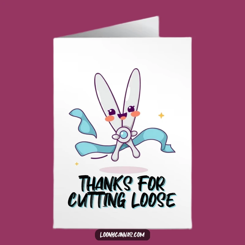 Free Printable Thank You Card: Funny Scissors Gift, Appreciative Downloadable Art