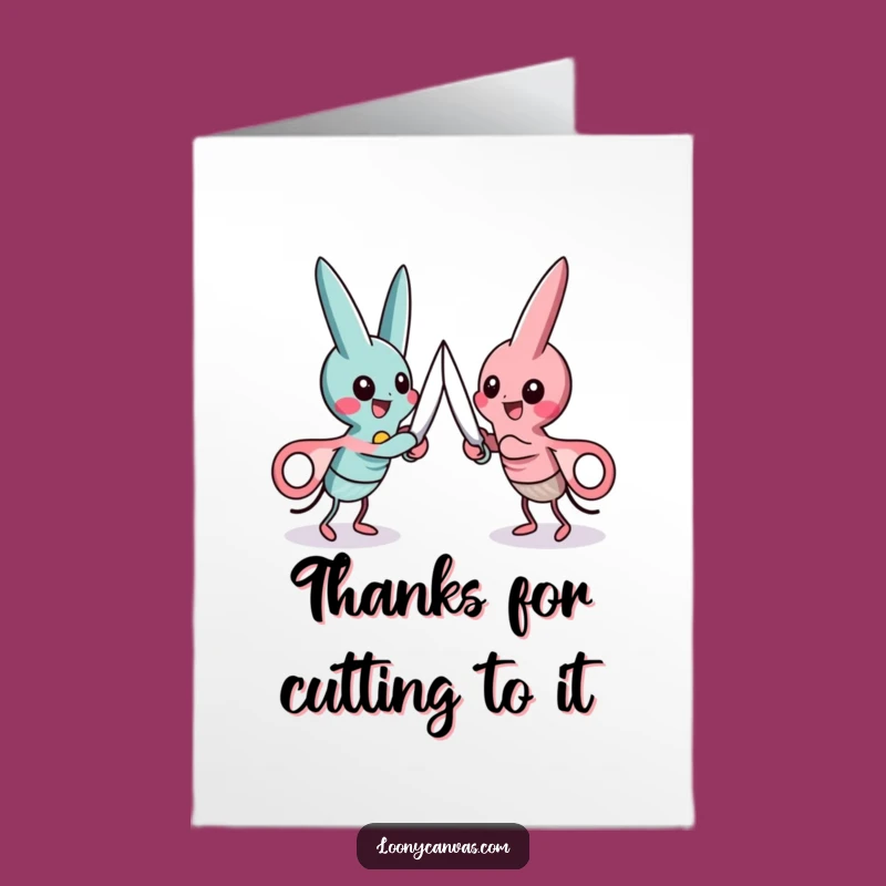 Free Printable Thank You Card: Scissors Duel Gratitude - Downloadable Funny Gift