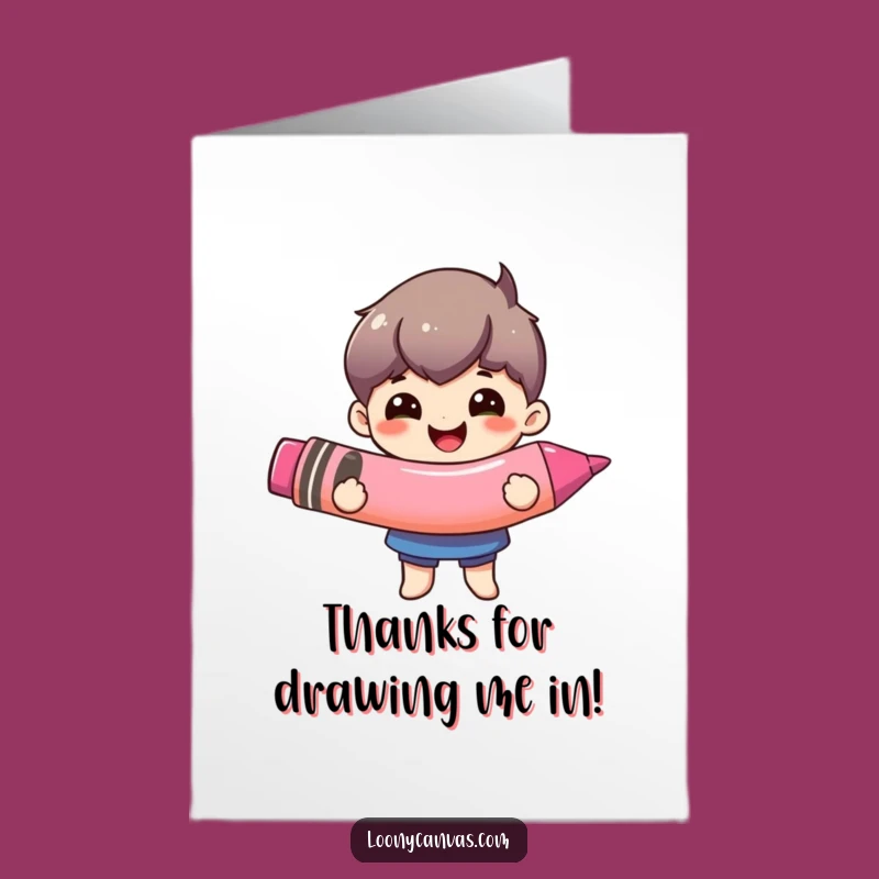 Free Printable Thank You Card: Giant Crayon Gratitude - Artistic Downloadable