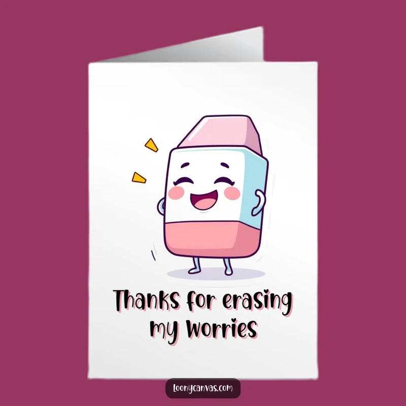 Free Printable Thank You Card: Giggling Eraser, Humorous Downloadable Gift Expressing Gratitude
