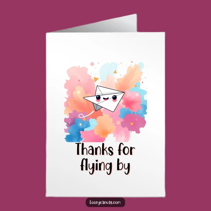Free Printable Thank You Card: Paper Airplane Journey - Downloadable Funny Gift