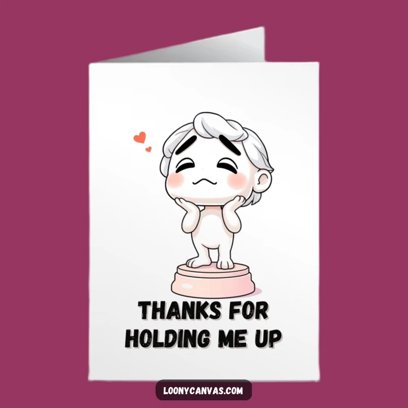 Free Printable Confused Sculpture Thank You Card - Amusing Downloadable Gratitude!