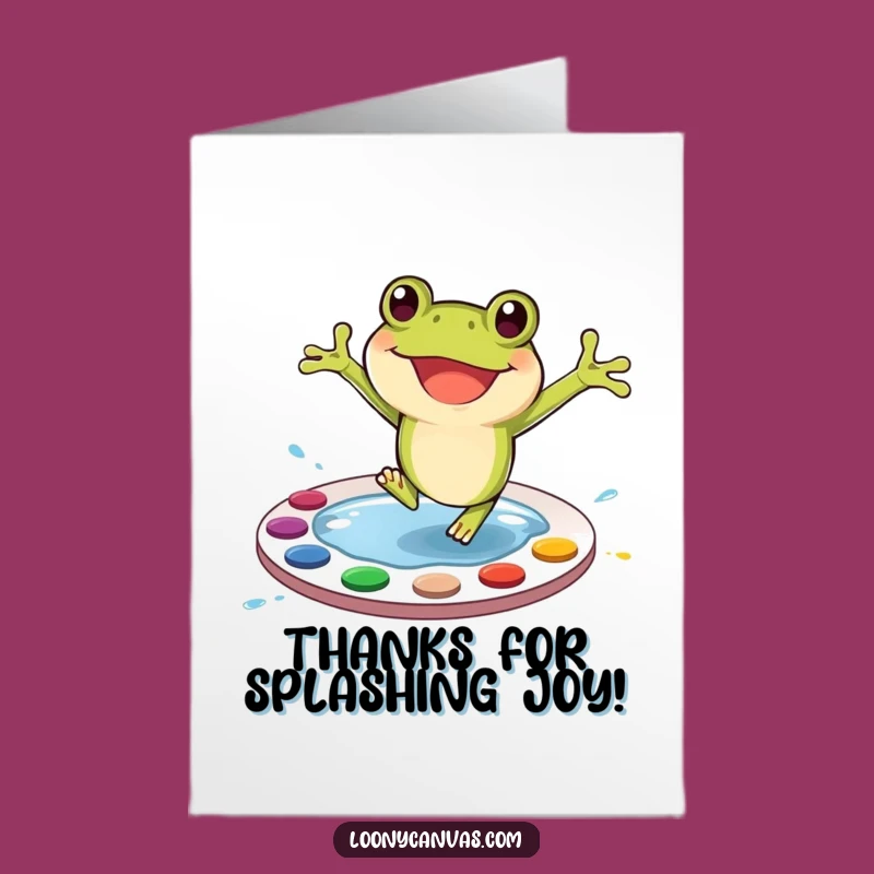 Free Printable Thank You Card: Frog Artist - Funny Downloadable Art Gift