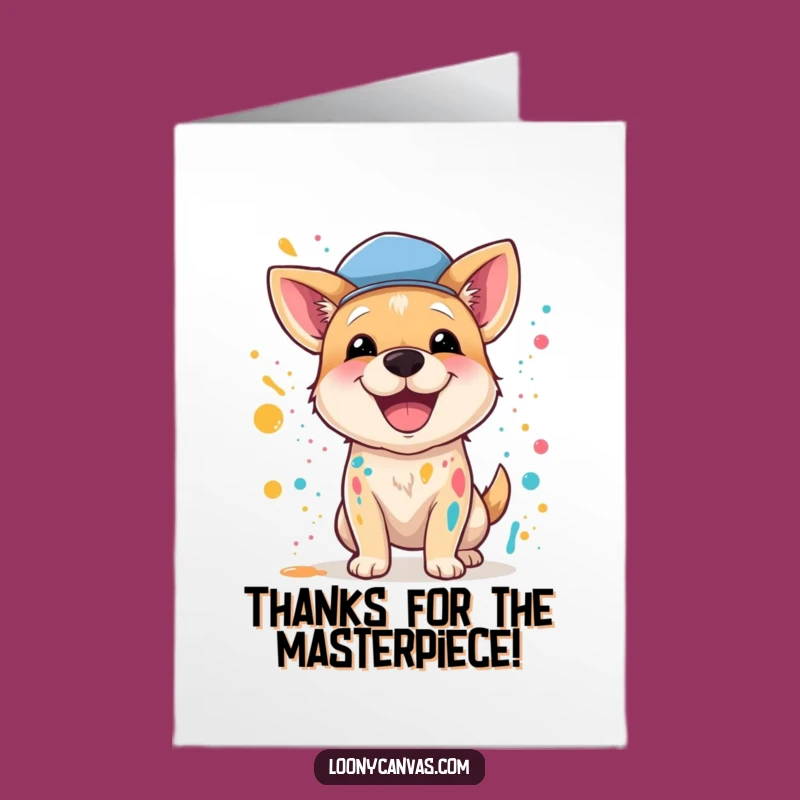 Free Printable Artist Dog Thank You Card - Funny Dog Art, Downloadable & Print at Home