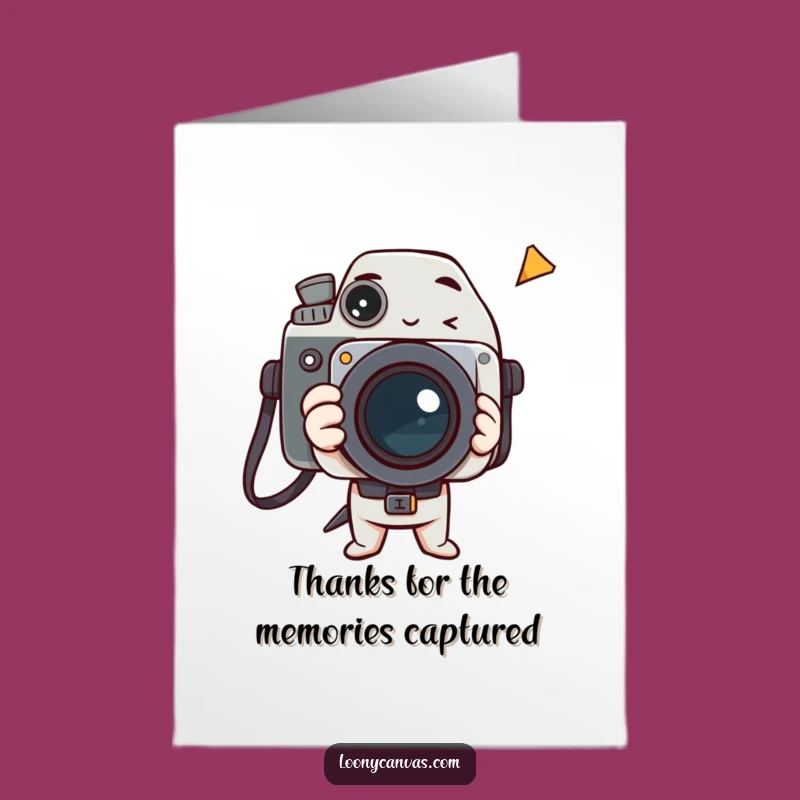 Free Printable Thank You Card: Camera Character, Humorous Downloadable Gift