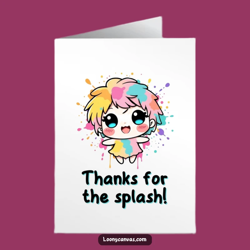 Free Printable Thank You Card: Colorful Ink Thanks - Funny Downloadable Gift