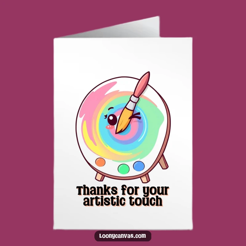 Free Printable Thank You Card: Kawaii Paintbrush Appreciation, Downloadable Funny Gift