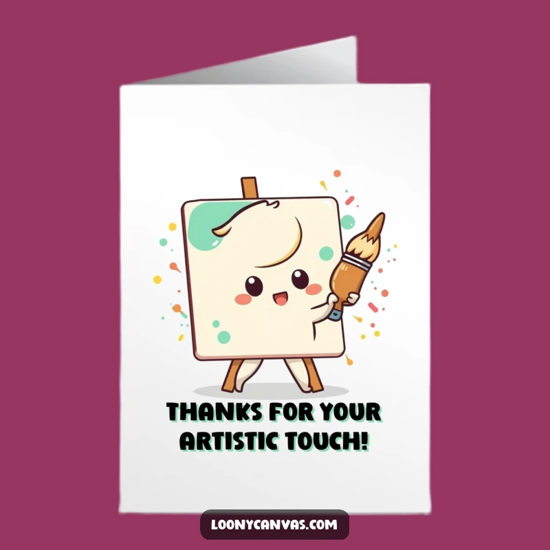 Free Printable Thank You Card: Kawaii Painter - Thanks for Your Artistic Touch!