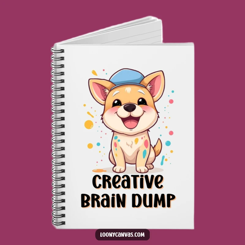 Funny Dog Artist Notebook: Jot Down Ideas with a Splatter-Happy Pup