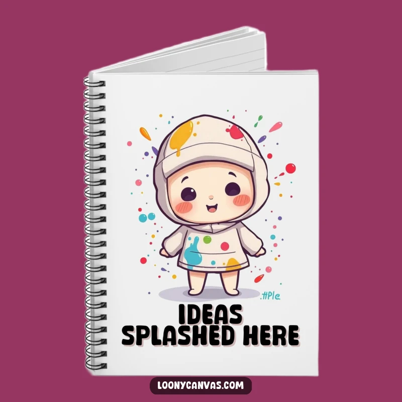 Funny Kawaii Canvas Paint Splatter Notebook: Art Journal for Creative Ideas