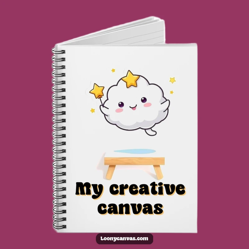 Funny Kawaii Starry Cloud Notebook, Joyful Art Ideas Journal Gift