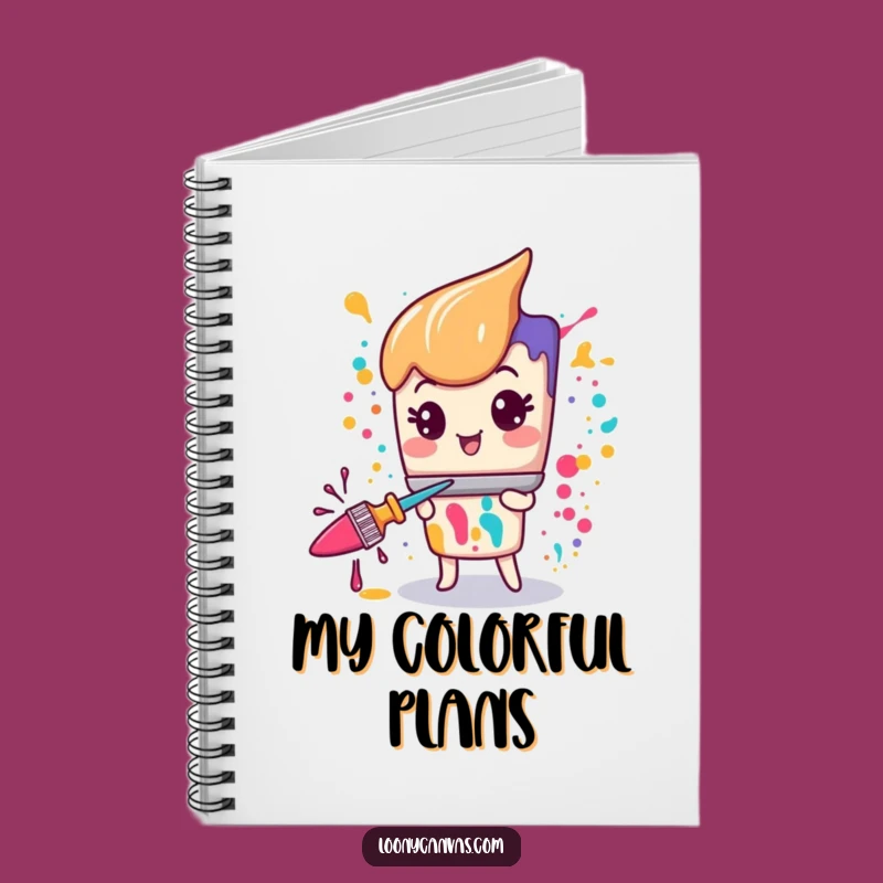 Funny Kawaii Paintbrush Ideas Notebook: Manic Art Journal Gift