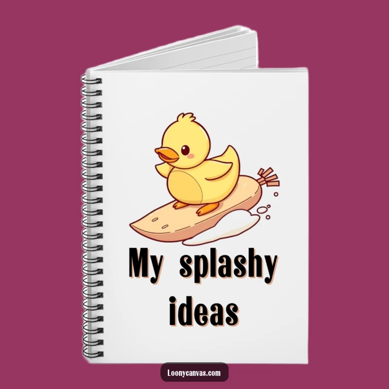 Funny Surfing Duck Teabag Notebook - Jot Down Fun Adventures.