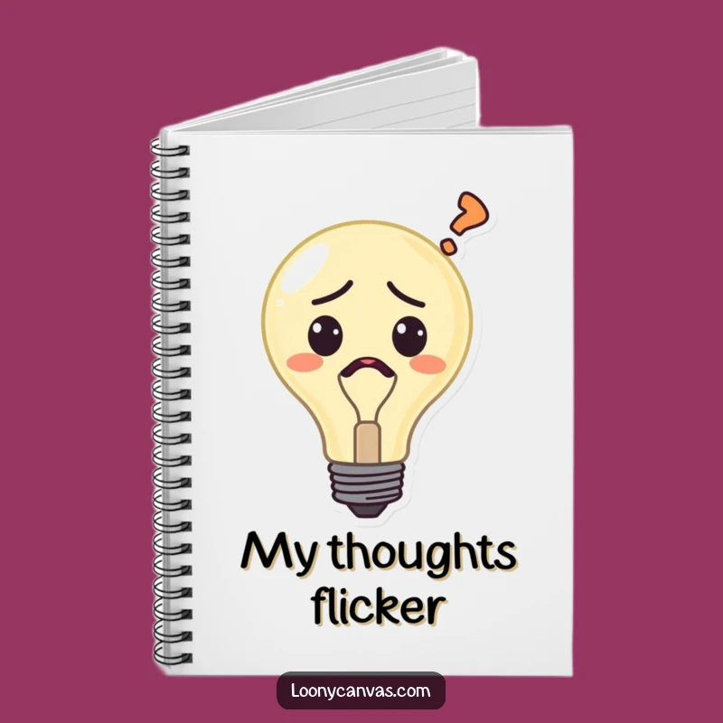 Funny Confused Lightbulb Notebook - Jot Down Your Brilliant, Puzzled Ideas