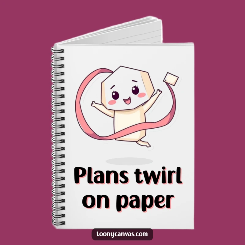 Funny Geometric Ribbon Notebook - Jot Down Happy Thoughts