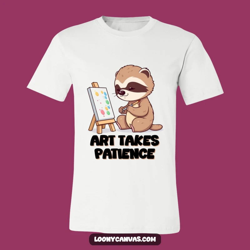 Funny Playful Sloth Painting T-Shirt: Wear Your Artistic Pace