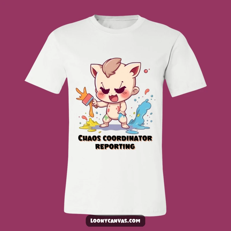 Funny Art Class Tee: Mischievous Painter Character Splatter Fun T-Shirt Gift