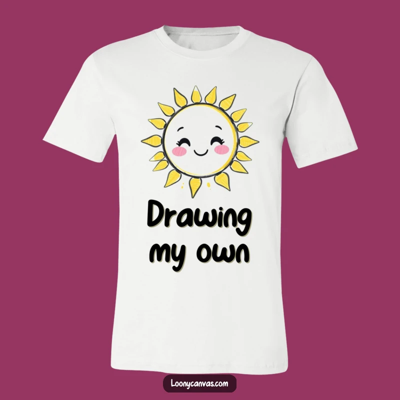 Funny Kawaii Chalk Sun T-Shirt: Wobbly Drawing Tee for Sunny Personalities