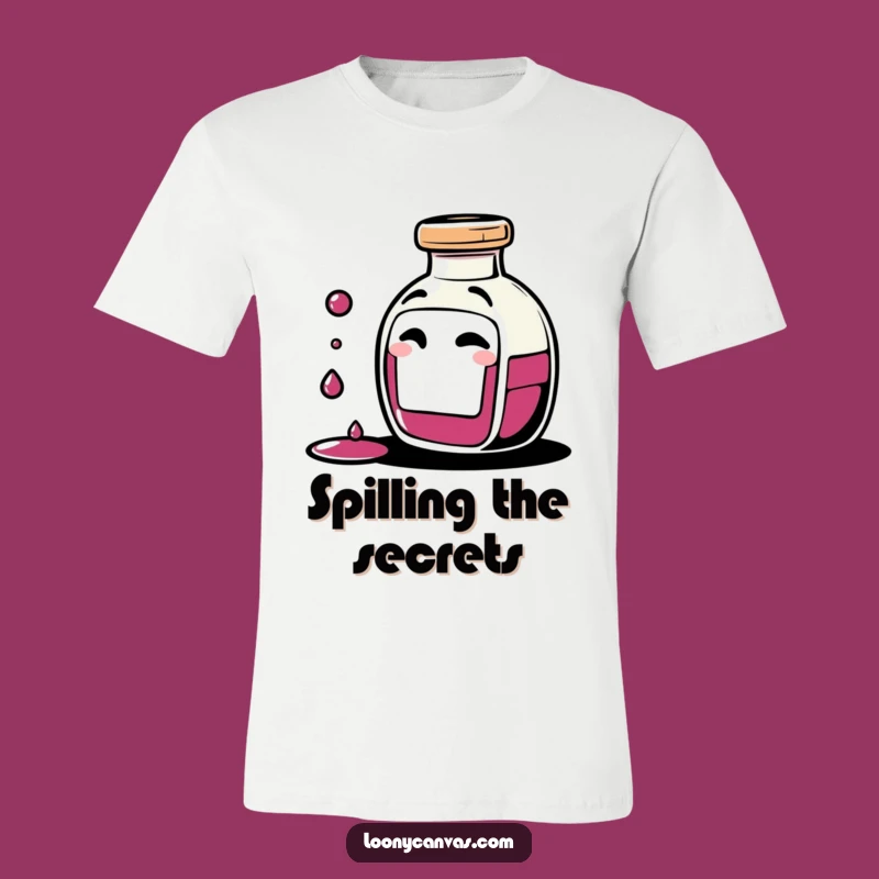 Funny Ink Bottle T-Shirt: Giggling Character Spilling Ink Hilariously