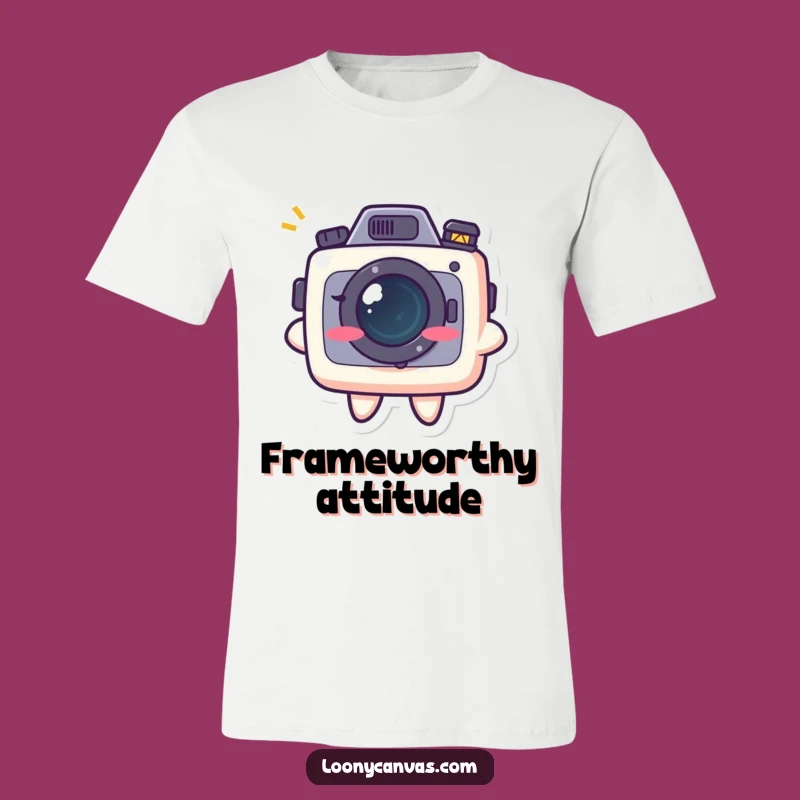 Funny Kawaii Camera Grin T-Shirt: Adorable Photo Humor Tee for Shutterbugs