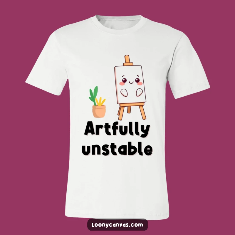 Funny Kawaii Easel T-Shirt: Wear Your Precarious Balance with a Smile