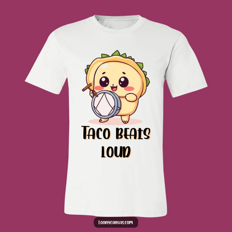 Funny Kawaii Taco Drummer T-Shirt: Play That Fiesta Beat