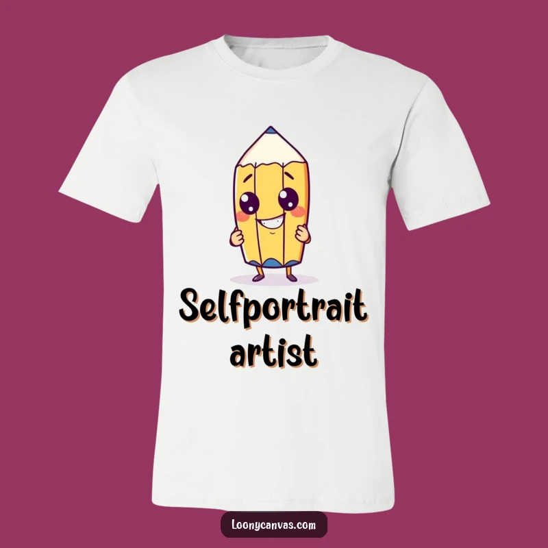 Funny Pencil T-Shirt: Cheeky Artist Character Drawing Itself Hilariously