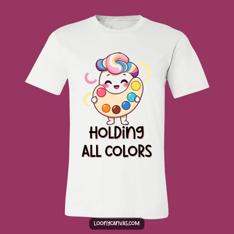 Funny Smiling Palette T-Shirt: Vibrant Colors Cartoon Art Apparel Gift