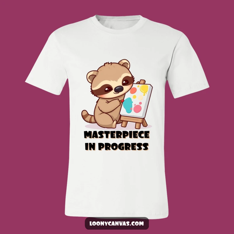 Funny Sloth Painter T-Shirt: Slow Artistry For A Relaxed Vibe - Awesome Funny Gift!