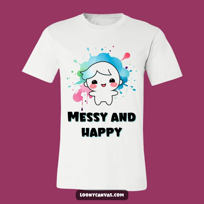 Funny Ink Splatter Character T-Shirt: Hilarious Artistic Doodle Tee