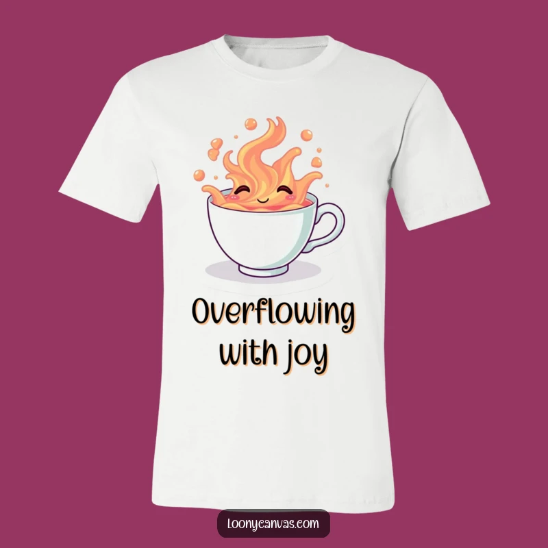 Funny Kawaii Giggling Teacup T-Shirt - Overflowing Tea Fun, Hilarious Apparel Gift