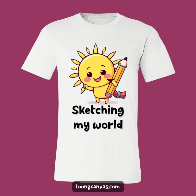 Funny Kawaii Pencil Sun T-Shirt - Cheerful Sketch Art, Hilarious Apparel Gift