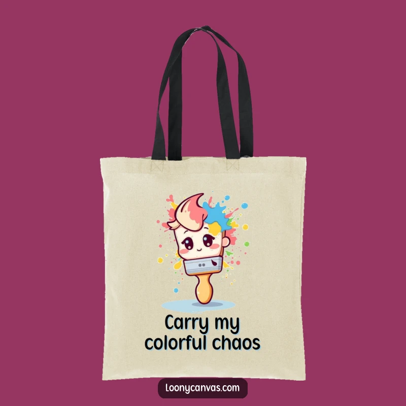 Funny Shy Paintbrush Tote: Carry Your Art with a Splash