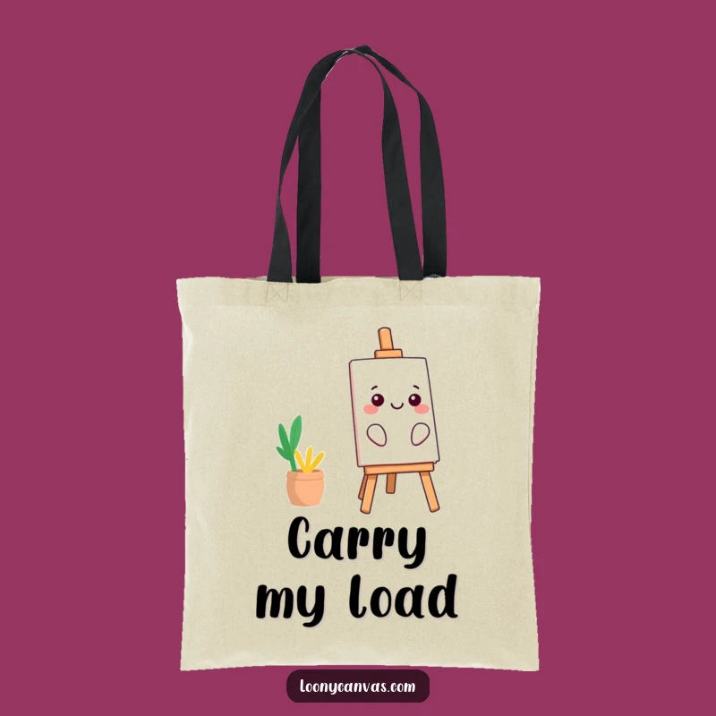 Funny Kawaii Easel Tote Bag: Carry Your Art with Precarious Style