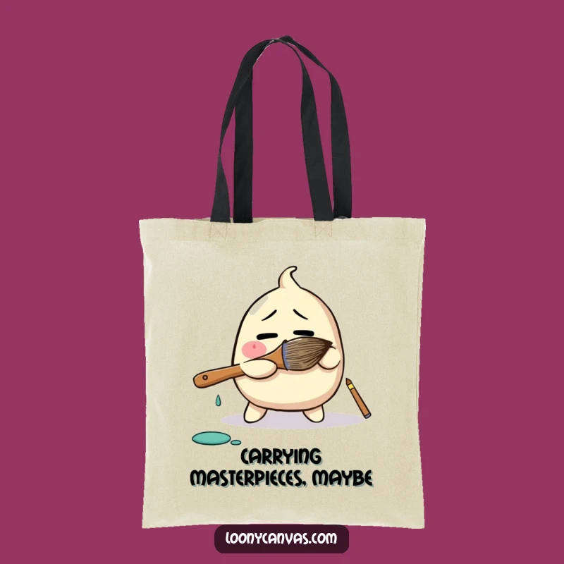 Funny Blob Paintbrush Tote Bag - Carry Your Art Humor