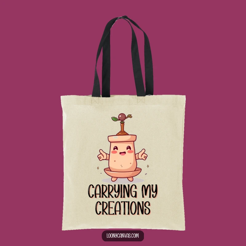 Funny Clay Pot Tote Bag: Spinning Transformation Carrier, Practical Humorous Gift for Artists