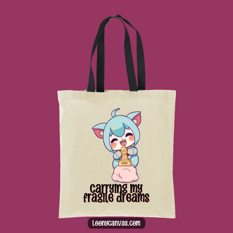 Funny Tote Bag: Delighted Character Sculpture Balance Art Lover's Funny Gift