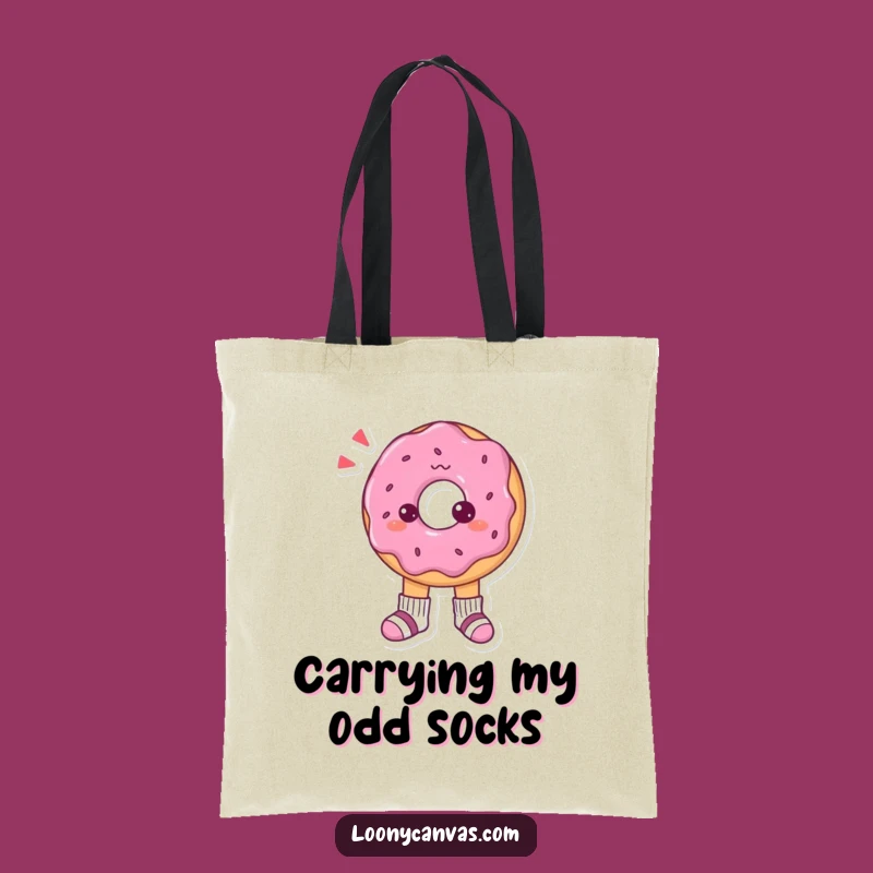 Funny Donut Sock Confusion Tote Bag: Carry Your Whimsy