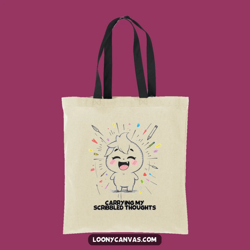 Funny Kawaii Pencil Tote Bag: Carry Your Art Supplies (and Giggles!)
