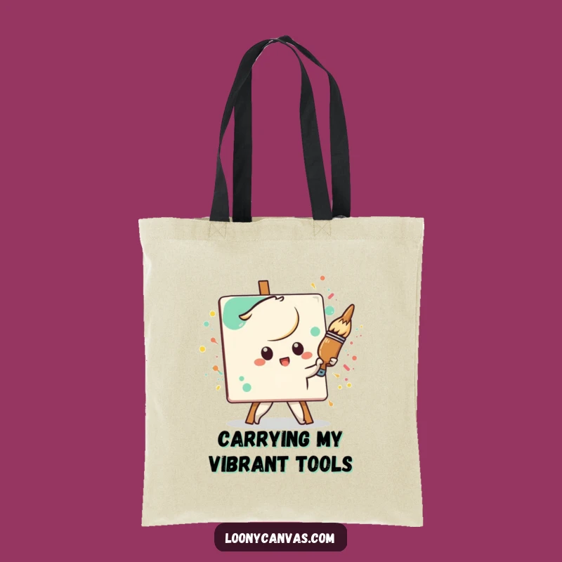 Funny Kawaii Paintbrush Tote Bag: Carry Your Art (and Laughs!)