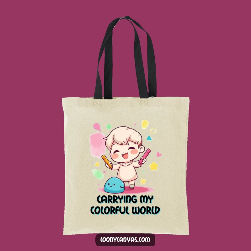 Funny Art Tote: Gleeful Chalk Character Bag, Perfect Creative Funny Gift