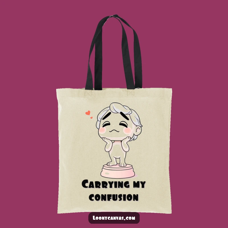 Funny Confused Sculpture Tote Bag: Hilarious Art Lover's Carry-All