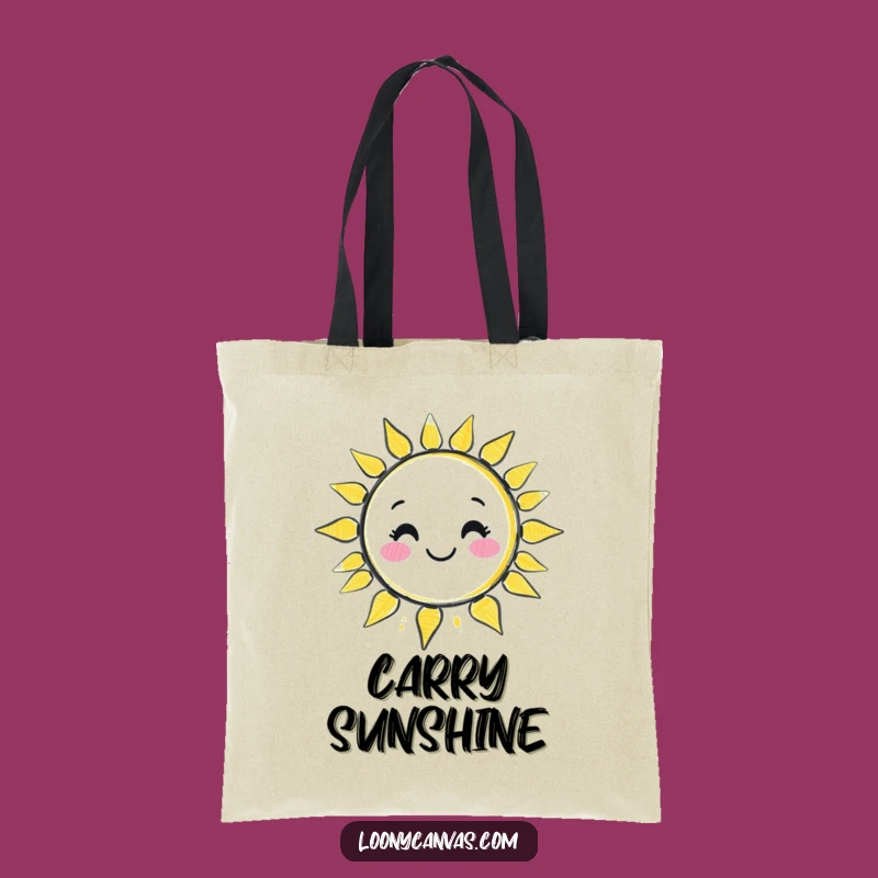 Funny Kawaii Chalk Sun Tote Bag: Wobbly Art Carry-All for Sunny Days